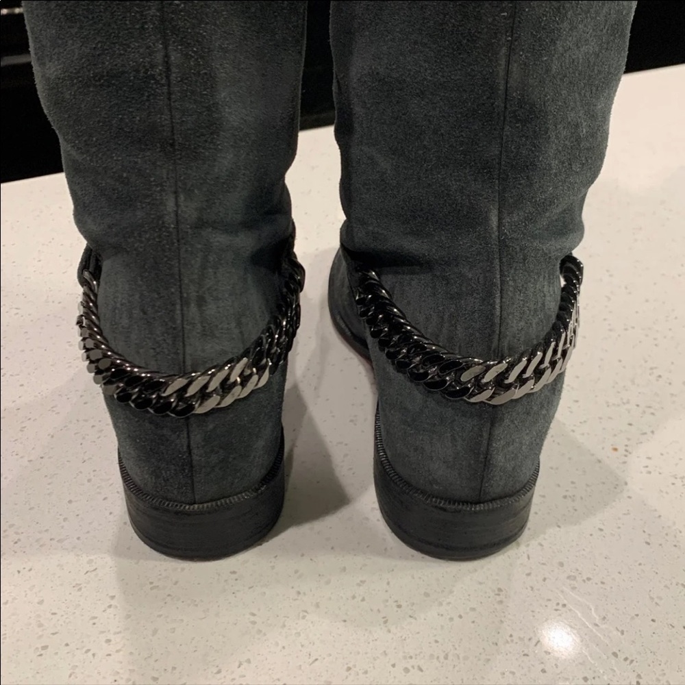 Christian Louboutin Cate Suede Chain Boots 37.5 - Picture 6 of 12